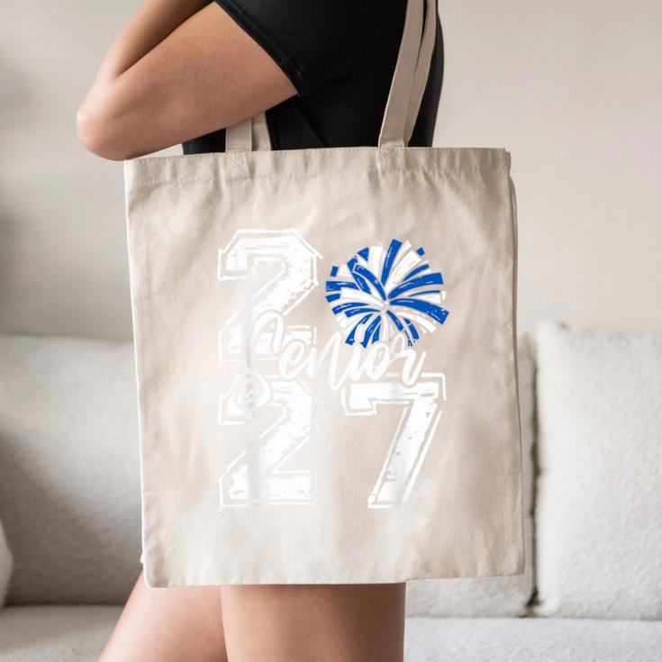 Class Of 2027 Cheer Blue Senior 2027 Back To School Canvas Tote Bag