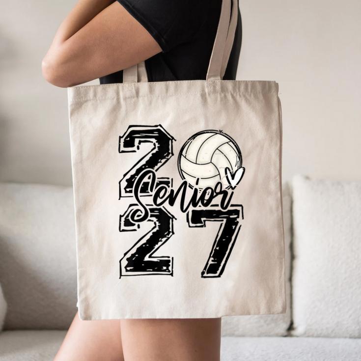 Class Of 2027 Volleyball Senior 2027 Back To School Canvas Tote Bag