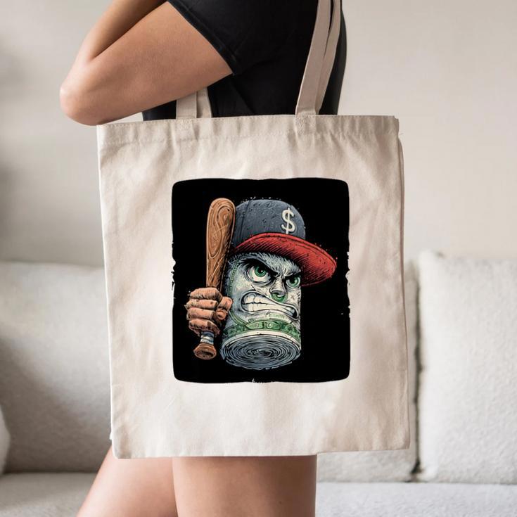 Cool Dollar Bill Guy With Cap And Baseball Costume Premium Tri-Blend Canvas Tote Bag Cool Dollar Bill Guy With Cap And Baseball Costume Premium Tri-Blend Canvas Tote Bag