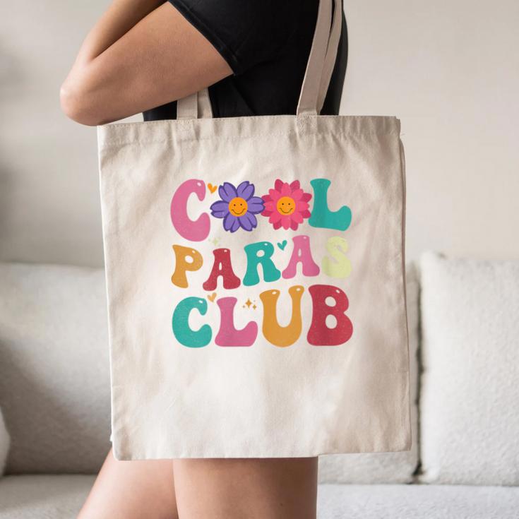 Cool Paras Club Paraprofessional Groovy Back To School Canvas Tote Bag Cool Paras Club Paraprofessional Groovy Back To School Canvas Tote Bag
