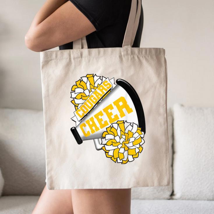Cougars Cheer Back To School Cheerleading Spirit GY Canvas Tote Bag Cougars Cheer Back To School Cheerleading Spirit GY Canvas Tote Bag