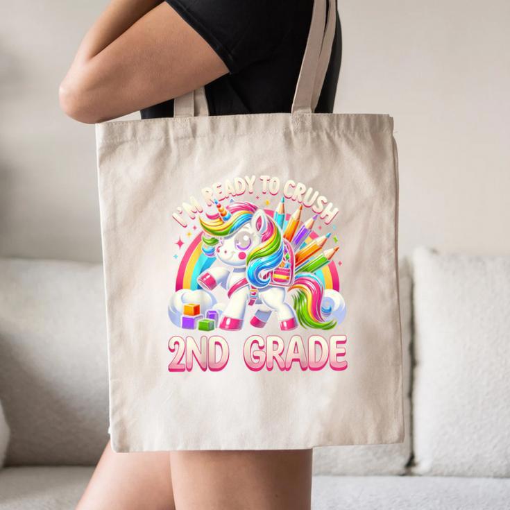 Crush 2nd Grade Girls Back To School Unicorn First Day Cute Canvas Tote Bag