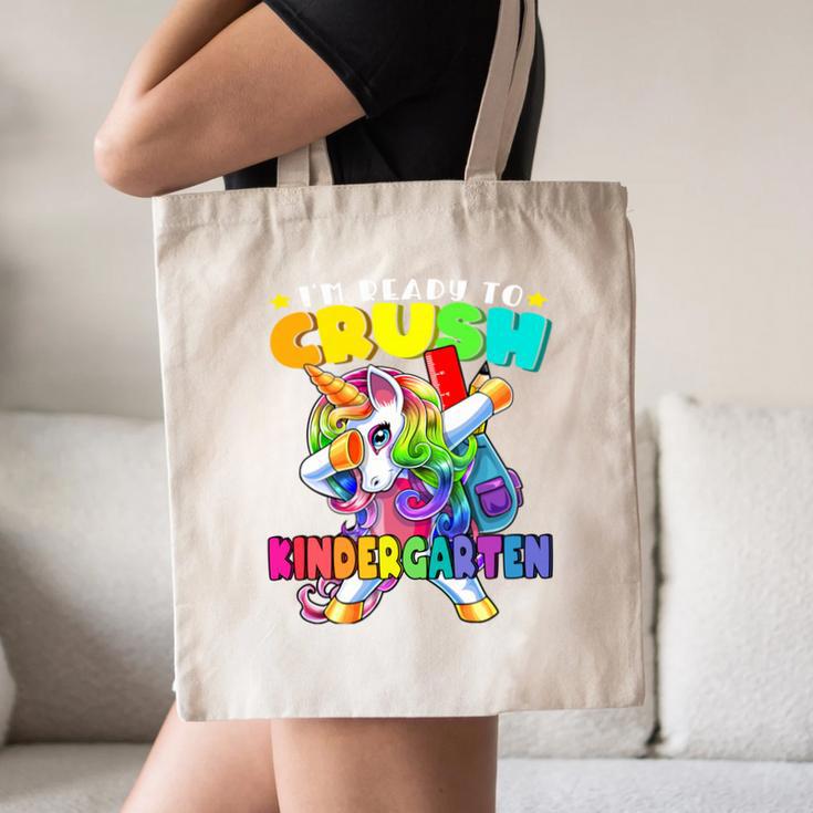 Crush Kindergarten Dabbing Unicorn Back To School Girls Performance Canvas Tote Bag