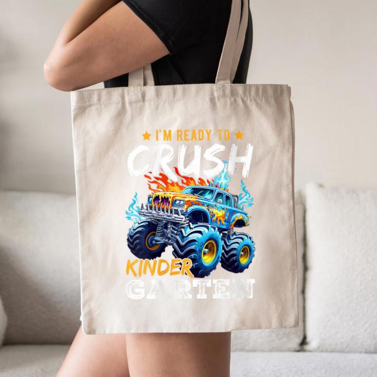 Crush Kindergarten Monster Truck Back To School Boys Canvas Tote Bag Crush Kindergarten Monster Truck Back To School Boys Canvas Tote Bag