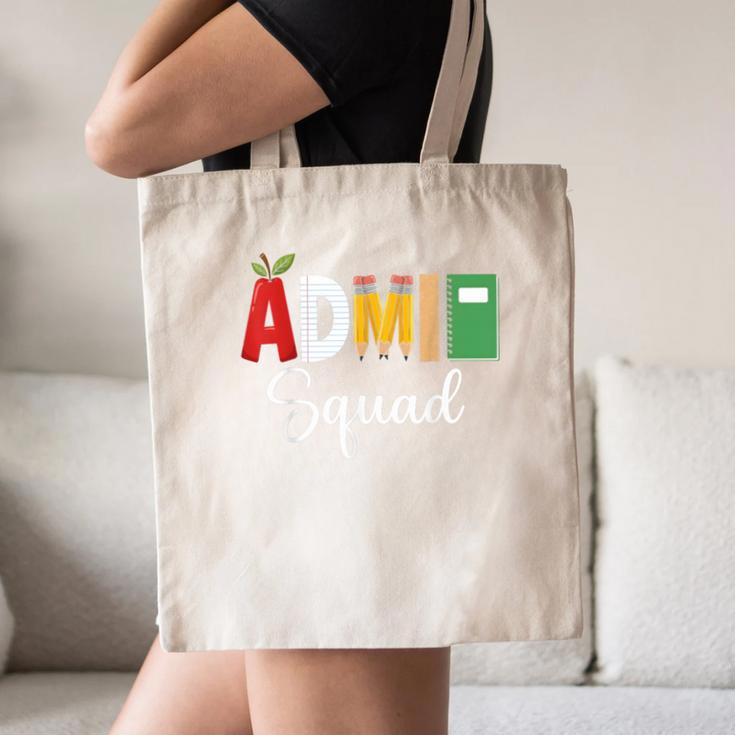 Cute Admin Squad Crew Team Back To School Office Staff Team Canvas Tote Bag