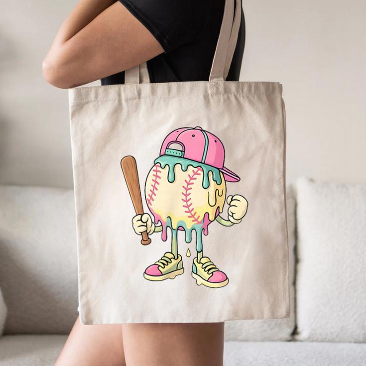 Cute Baseball Ice Cream Drip For Girls & Boys 2 Sides Canvas Tote Bag Cute Baseball Ice Cream Drip For Girls & Boys 2 Sides Canvas Tote Bag