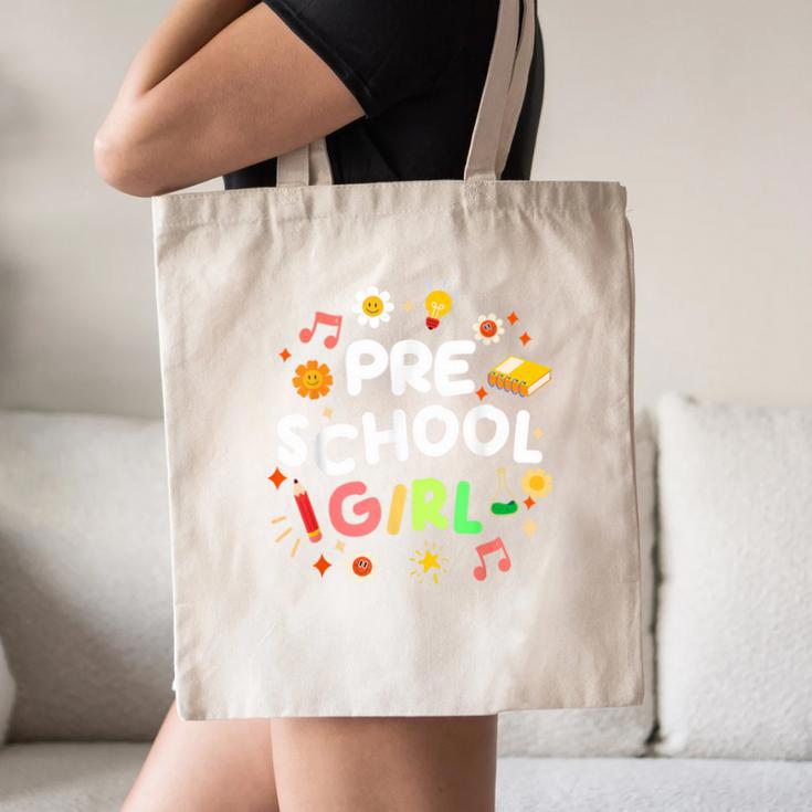 Cute Preschool Girl First Day Of School Back To School Canvas Tote Bag