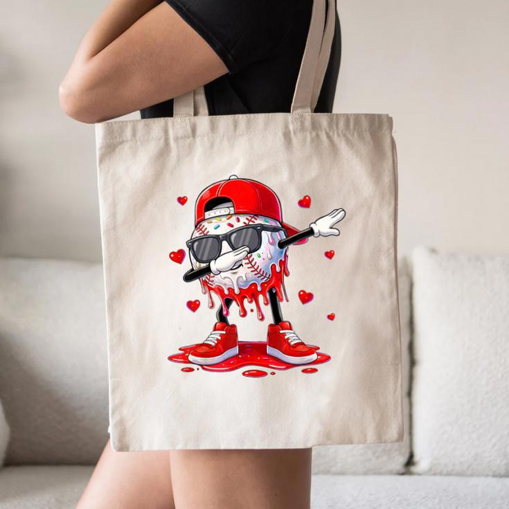 Dabbing Baseball Drip Ice Cream Youth Boy Valentines Day Canvas Tote Bag