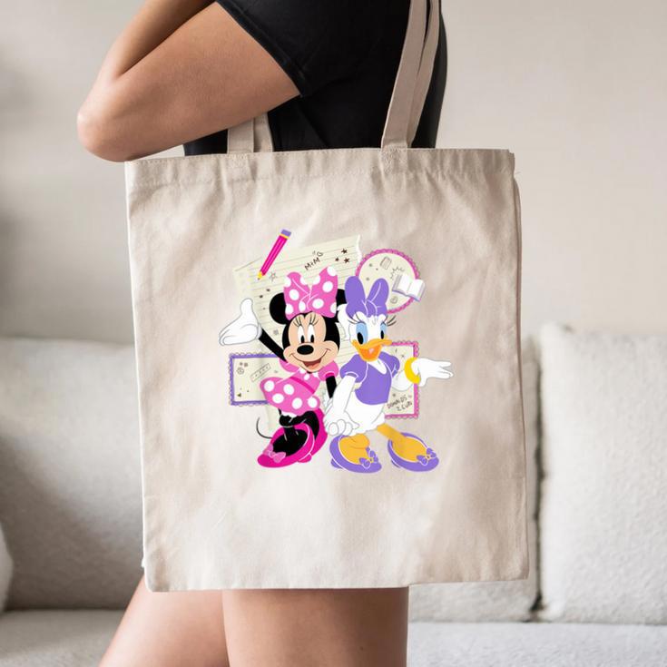 Disney Minnie & Daisy Back To School Best Friends BFFs Canvas Tote Bag