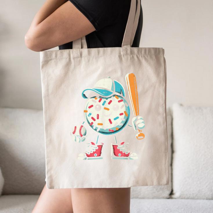 Donut Baseball Hat Ball Bat Cute Sport Toddler Boys Kids Men Canvas Tote Bag Donut Baseball Hat Ball Bat Cute Sport Toddler Boys Kids Men Canvas Tote Bag