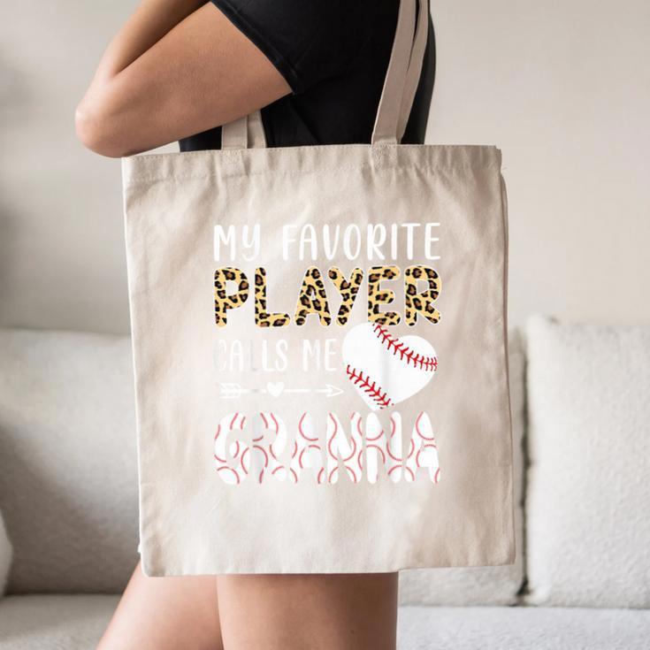 My Favorite Player Calls Me Granna Baseball Leopard Canvas Tote Bag My Favorite Player Calls Me Granna Baseball Leopard Canvas Tote Bag