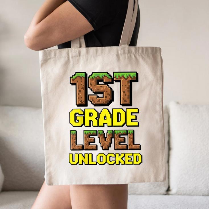 First Day Of 1st Grade Level Unlocked Back To School For Boy Canvas Tote Bag