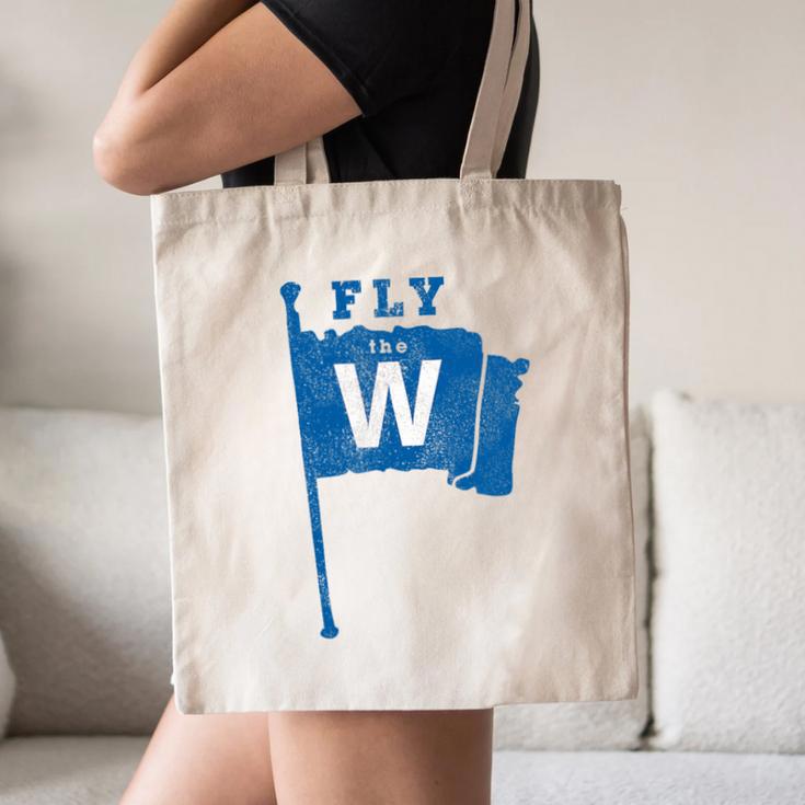 Fly The W Chicago Baseball Winning Flag Distressed Premium Tri-Blend Canvas Tote Bag Fly The W Chicago Baseball Winning Flag Distressed Premium Tri-Blend Canvas Tote Bag