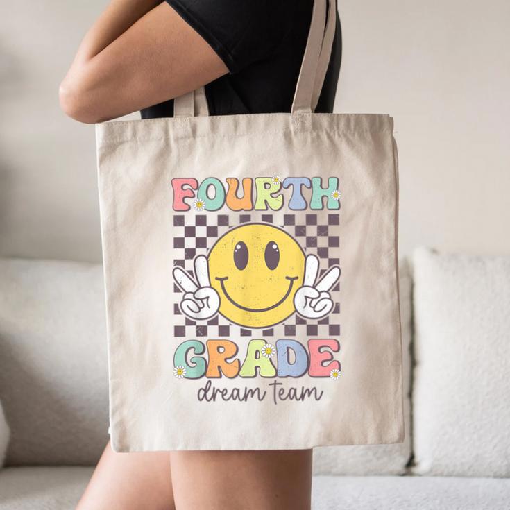 Fourth Grade Dream Team Smile Face Back To School 4th Grade Canvas Tote Bag