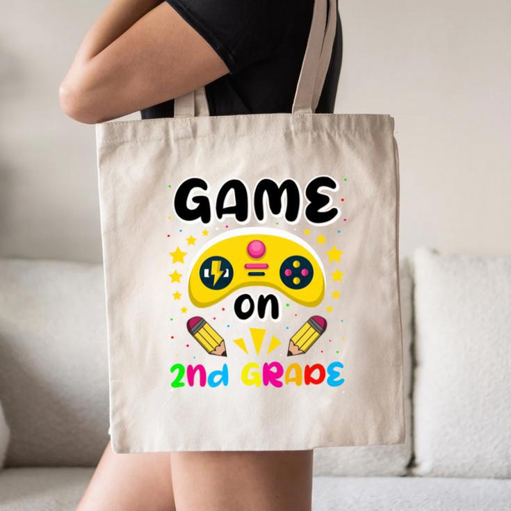 Game On 2nd Grade Cute Video Gamer Back To School 2026 Kids Canvas Tote Bag