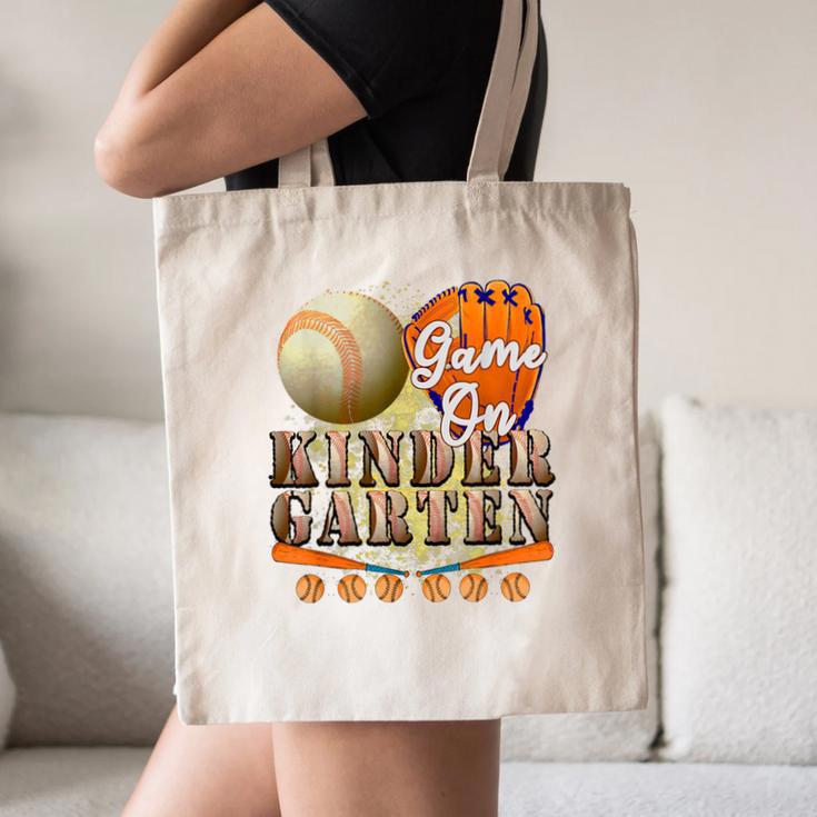 Game On Kindergarten Baseball Back To School Student Kid Boy Canvas Tote Bag