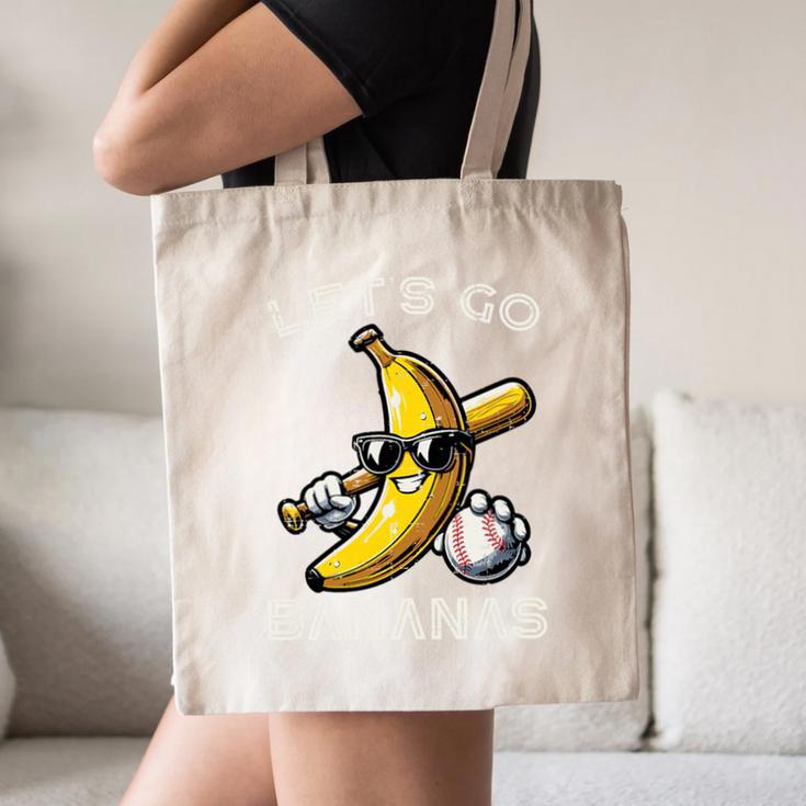 Lets Go Bananas Baseball Retro Sports Boys Kids Men Youth Premium Tri-Blend Canvas Tote Bag