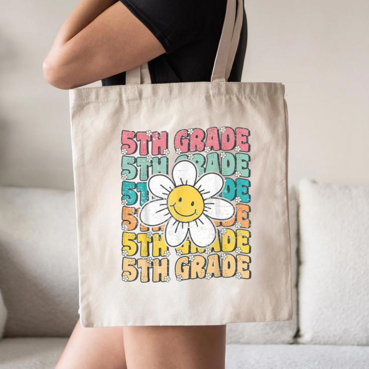 Groovy 5th Grade Back To School First Day Of Fifth Grade Canvas Tote Bag