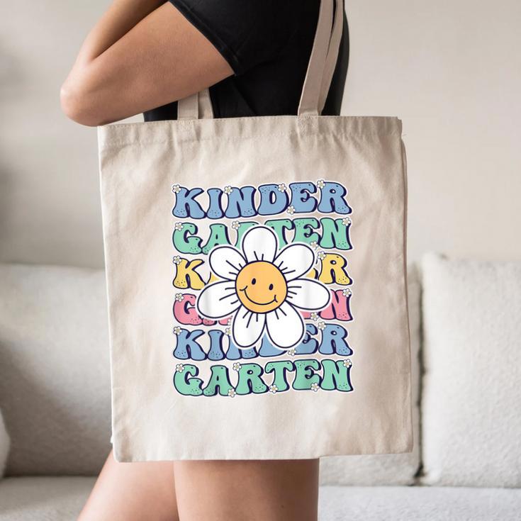 Groovy Kindergarten Back To School First Day Of Kindergarten Canvas Tote Bag Groovy Kindergarten Back To School First Day Of Kindergarten Canvas Tote Bag