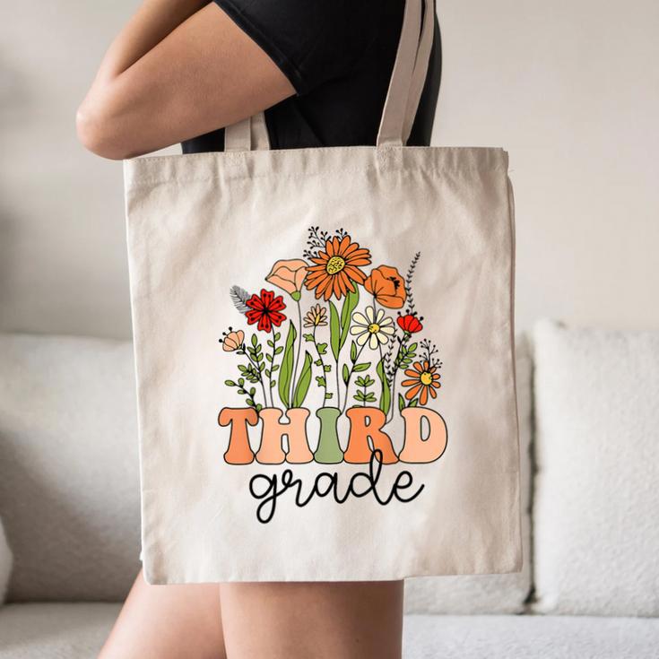 Groovy Third Grade Wildflowers Back To School 3rd Grade Canvas Tote Bag Groovy Third Grade Wildflowers Back To School 3rd Grade Canvas Tote Bag