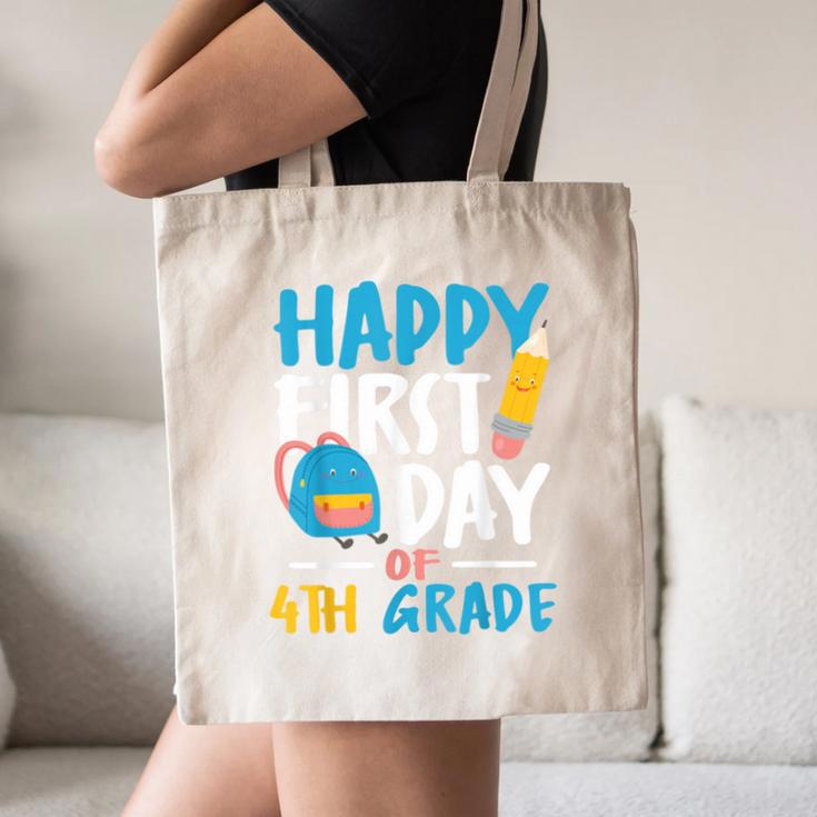 Happy First Day Of 4th Grade Student Back To School Canvas Tote Bag Happy First Day Of 4th Grade Student Back To School Canvas Tote Bag