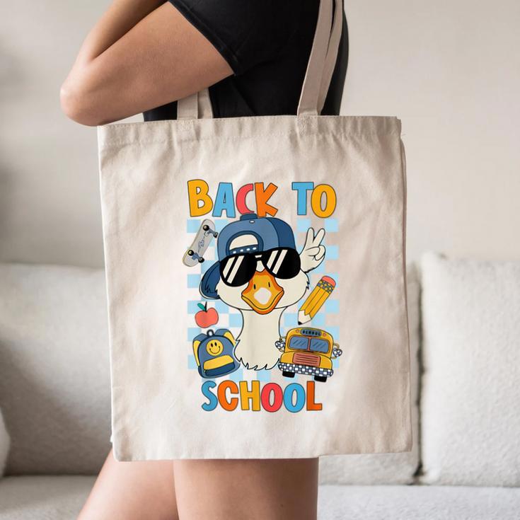 Happy First Day Of School Back To School Goose Boys Kids Canvas Tote Bag Happy First Day Of School Back To School Goose Boys Kids Canvas Tote Bag