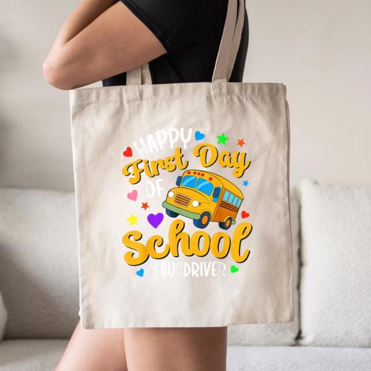Happy First Day Of School Bus Driver Back To School Canvas Tote Bag
