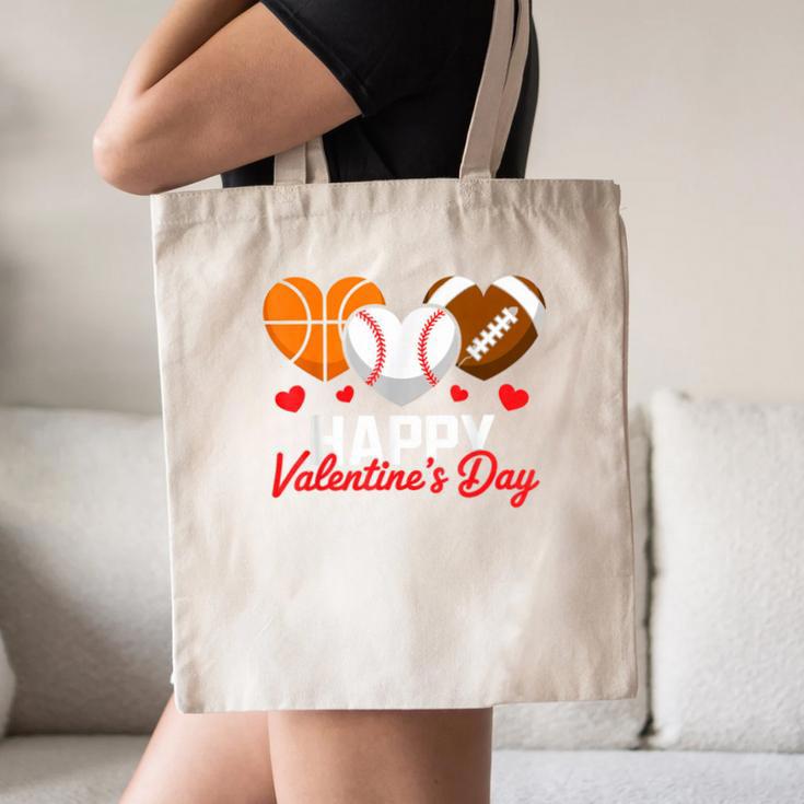 Happy Valentine’s Day Basketball Football Baseball Hearts Canvas Tote Bag Happy Valentine’s Day Basketball Football Baseball Hearts Canvas Tote Bag