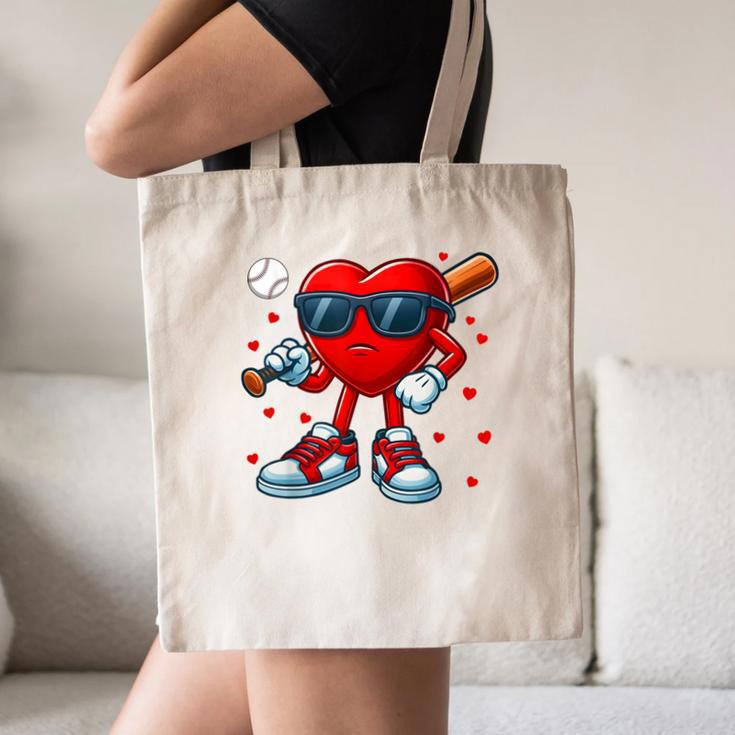 Heart Love Baseball Valentine Outfit Men Boy Canvas Tote Bag