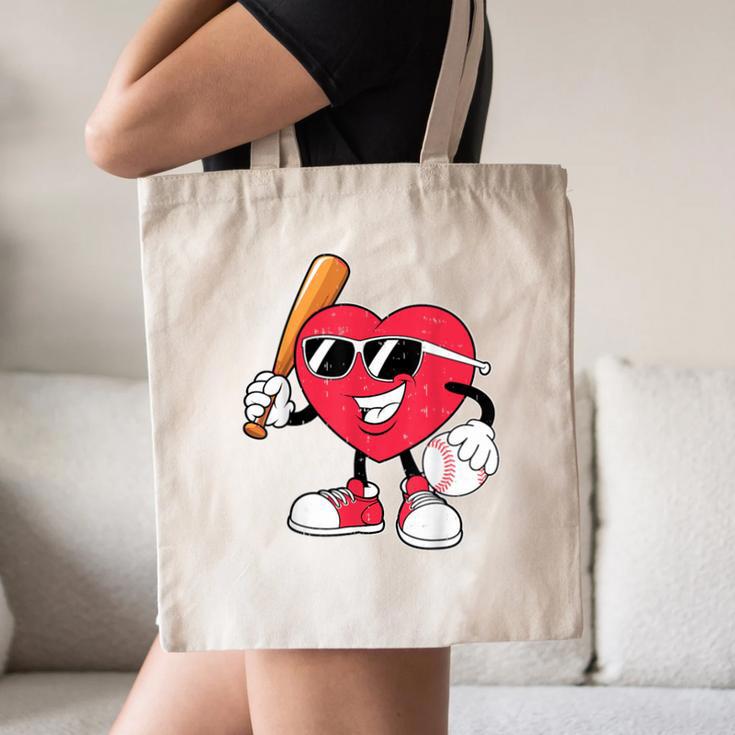 Heart Play Baseball Valentine's Day Teens Boys Girls Kids Canvas Tote Bag Heart Play Baseball Valentine's Day Teens Boys Girls Kids Canvas Tote Bag