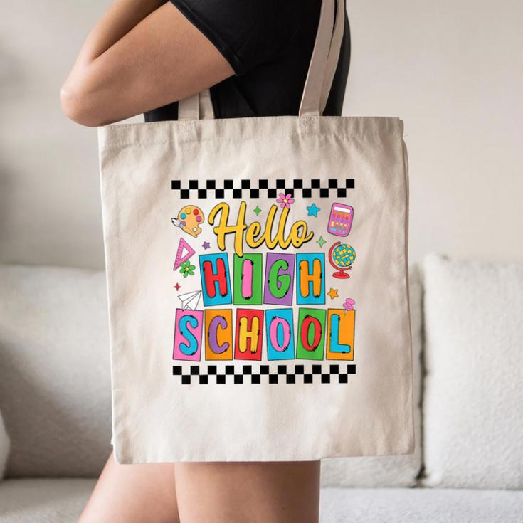 Hello Highshool First Day Of School Back To School Boy Girls Canvas Tote Bag Hello Highshool First Day Of School Back To School Boy Girls Canvas Tote Bag
