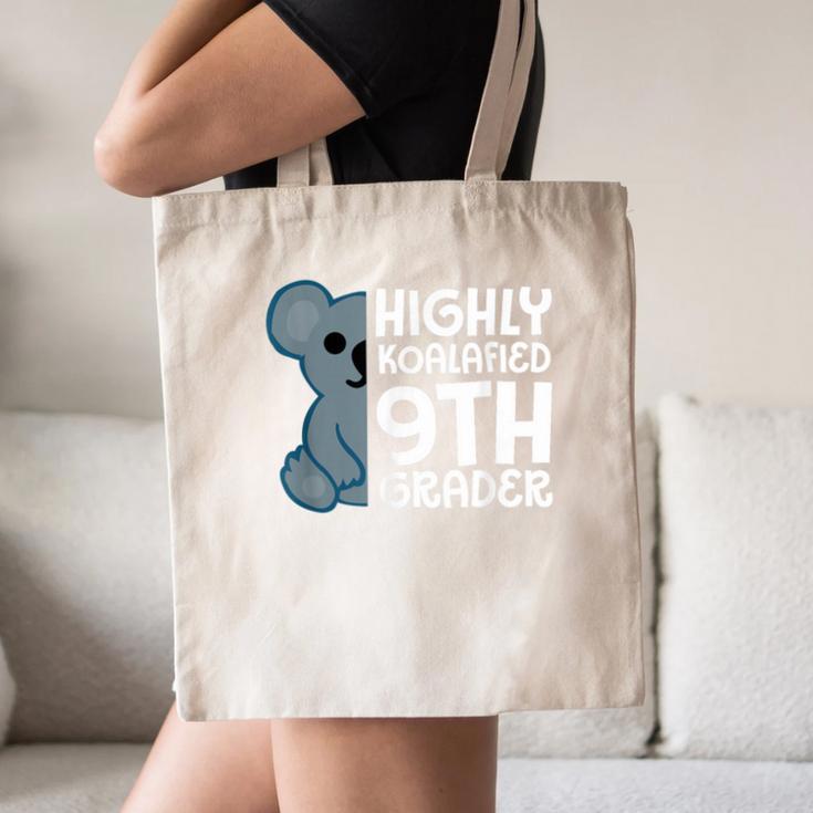 Highly Koalafied 9th Grader Koala Back To School Canvas Tote Bag