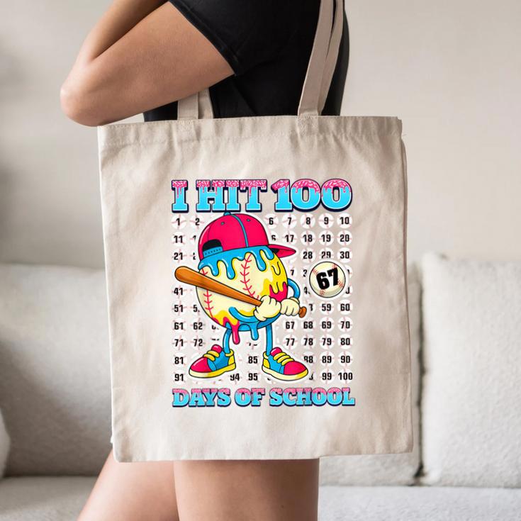 I Hit 100 Days Of School 67 Drip Baseball Boys Kids Canvas Tote Bag I Hit 100 Days Of School 67 Drip Baseball Boys Kids Canvas Tote Bag