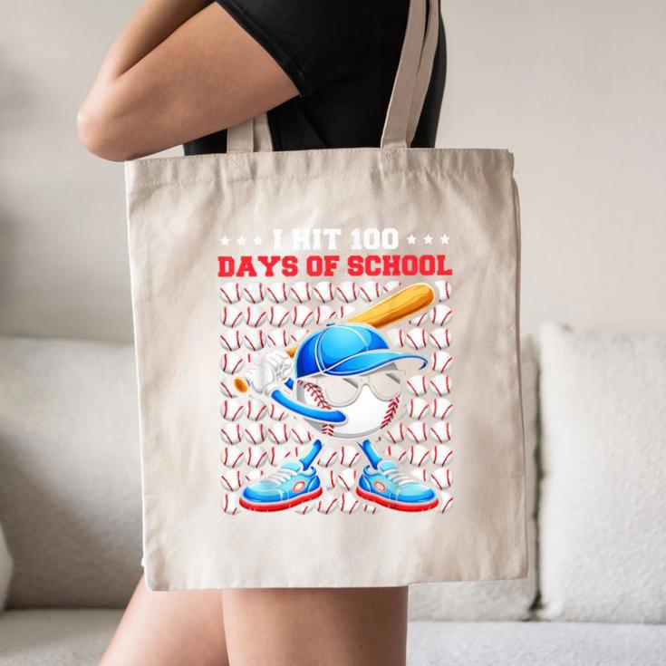 I Hit 100 Days Of School Baseball Player Kids Boys Son Canvas Tote Bag I Hit 100 Days Of School Baseball Player Kids Boys Son Canvas Tote Bag