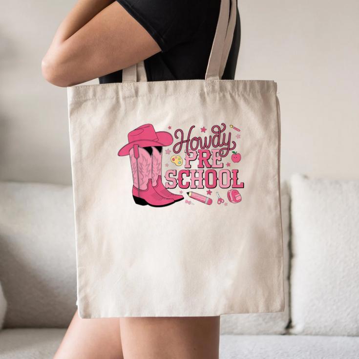 Howdy Preschool Back To School Western Cowboy Cowgirls Pre-K Canvas Tote Bag