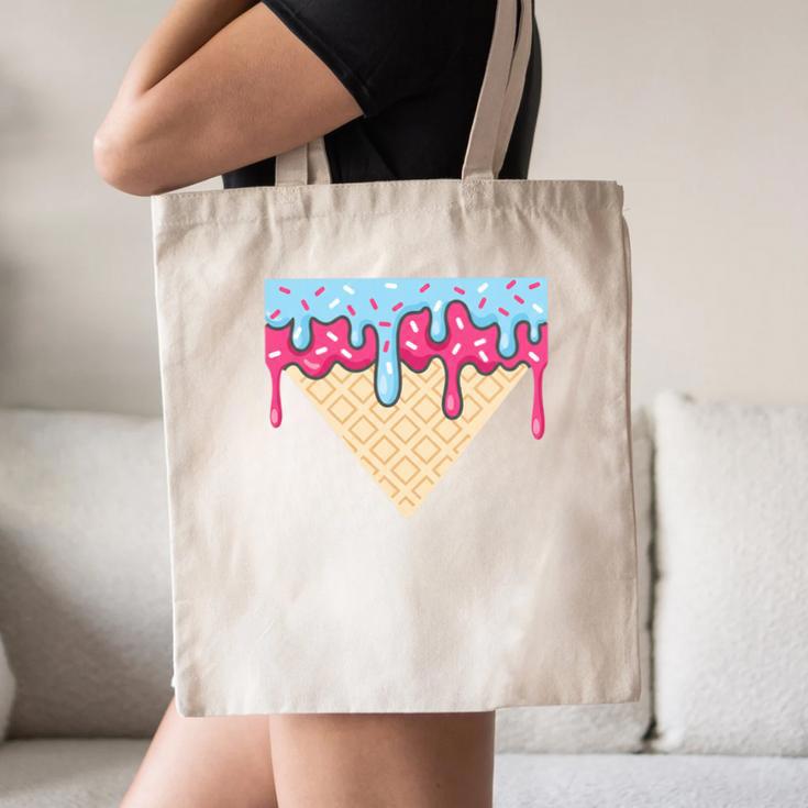 Ice Cream Baseball Cone Dripping Sprinkles Kids Boys Summer Premium Tri-Blend Canvas Tote Bag