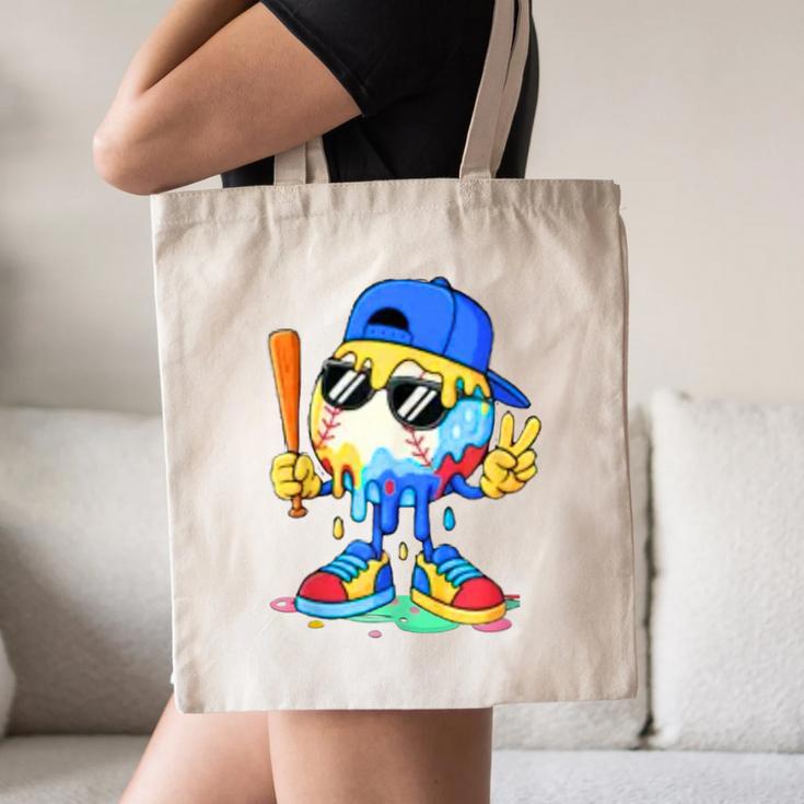 Ice Cream Baseball Drip Spots Sprinkle For Boys Youth Kids Canvas Tote Bag Ice Cream Baseball Drip Spots Sprinkle For Boys Youth Kids Canvas Tote Bag