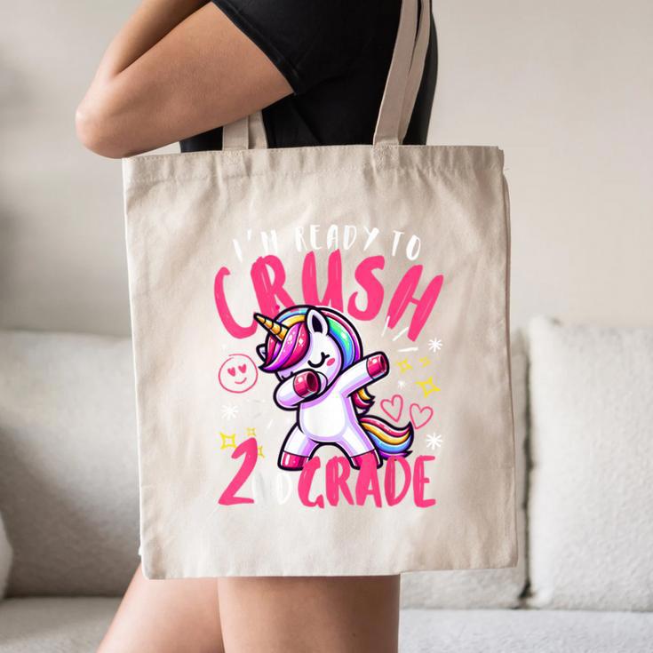 I'm Ready To Crush 2nd Grade Dabbing Unicorn Back To School Canvas Tote Bag I'm Ready To Crush 2nd Grade Dabbing Unicorn Back To School Canvas Tote Bag