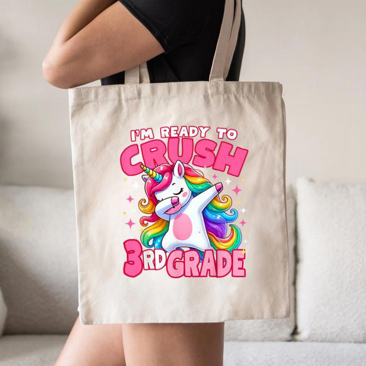 I'm Ready To Crush 3rd Grade Dabbing Unicorn Back To School Canvas Tote Bag I'm Ready To Crush 3rd Grade Dabbing Unicorn Back To School Canvas Tote Bag