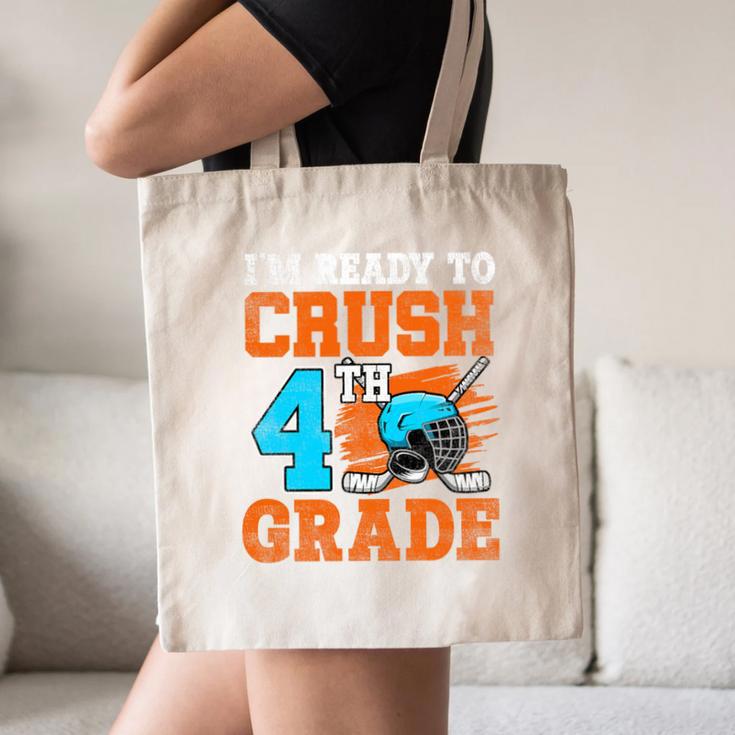 I'm Ready To Crush 4th Grade Hockey Kids Back To School Premium Tri-Blend Canvas Tote Bag I'm Ready To Crush 4th Grade Hockey Kids Back To School Premium Tri-Blend Canvas Tote Bag