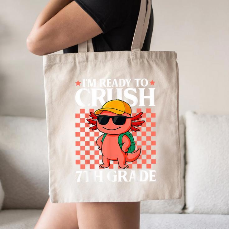 I'm Ready To Crush 7th Grade Axolotl Back To School Canvas Tote Bag
