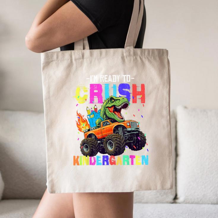 I'm Ready To Crush Kindergarten Dinosaur Dino Back To School Canvas Tote Bag I'm Ready To Crush Kindergarten Dinosaur Dino Back To School Canvas Tote Bag