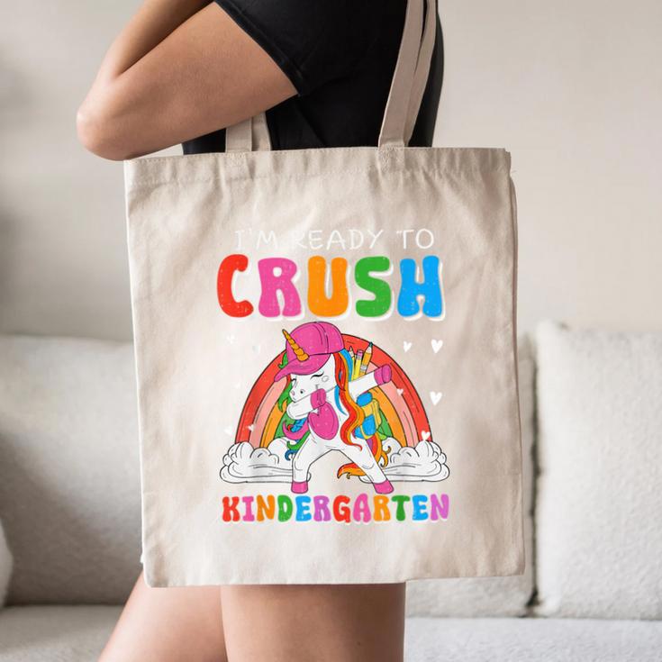 I'm Ready To Crush Kindergarten Unicorn Back To School Girls Canvas Tote Bag I'm Ready To Crush Kindergarten Unicorn Back To School Girls Canvas Tote Bag
