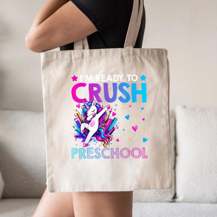 I'm Ready To Crush Preschool Dabbing Unicorn Back To School Canvas Tote Bag I'm Ready To Crush Preschool Dabbing Unicorn Back To School Canvas Tote Bag