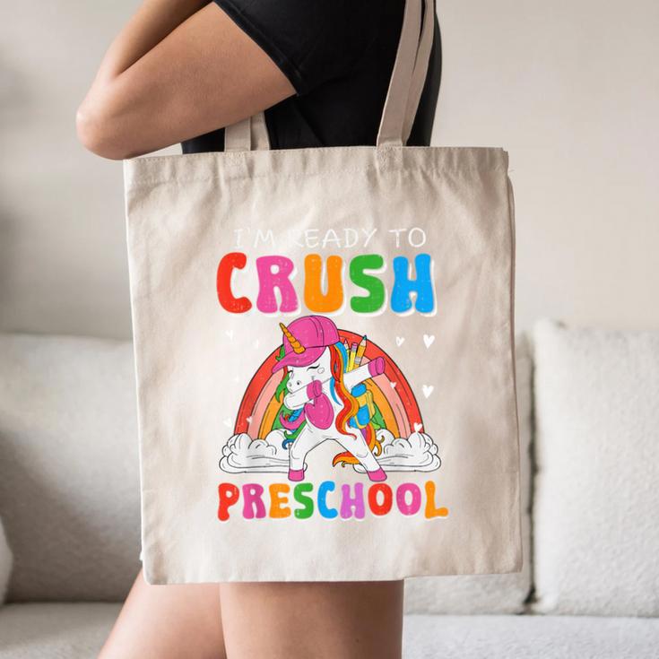 I'm Ready To Crush Preschool Unicorn Back To School Girl Kid Canvas Tote Bag I'm Ready To Crush Preschool Unicorn Back To School Girl Kid Canvas Tote Bag