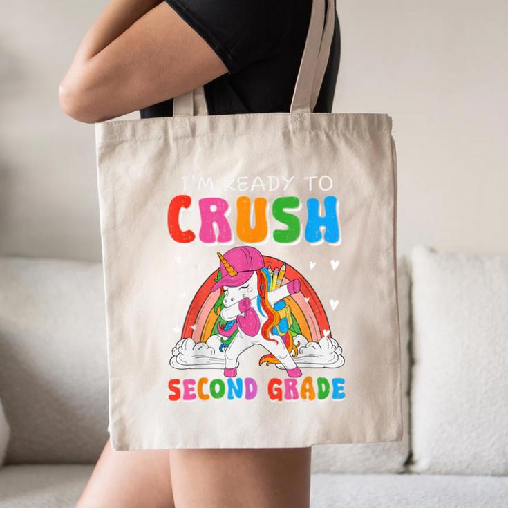 I'm Ready To Crush Second Grade Unicorn Back To School Girls Canvas Tote Bag I'm Ready To Crush Second Grade Unicorn Back To School Girls Canvas Tote Bag