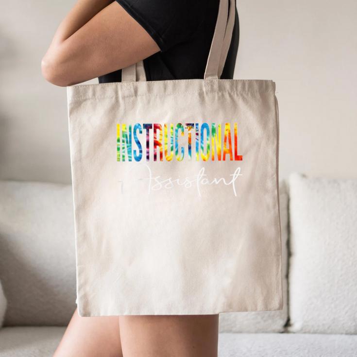 Instructional Assistant Tie Dye Back To School For Work Canvas Tote Bag Instructional Assistant Tie Dye Back To School For Work Canvas Tote Bag