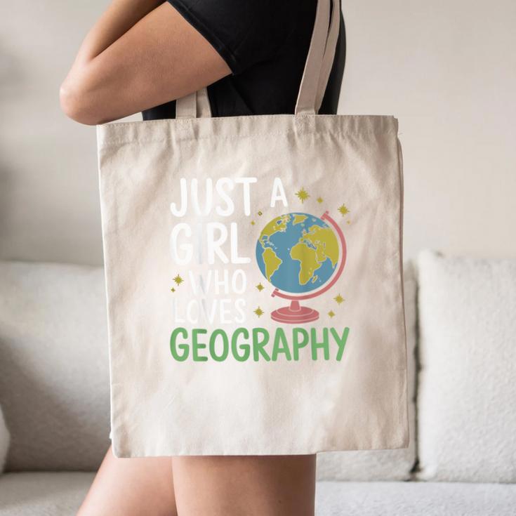 Just a Girl Who Loves Geography Back To School Kids Girls Canvas Tote Bag