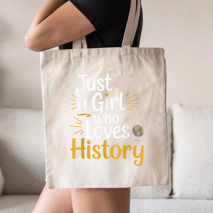 Just a Girl Who Loves History Cute Back To School Kids Girls Canvas Tote Bag Just a Girl Who Loves History Cute Back To School Kids Girls Canvas Tote Bag