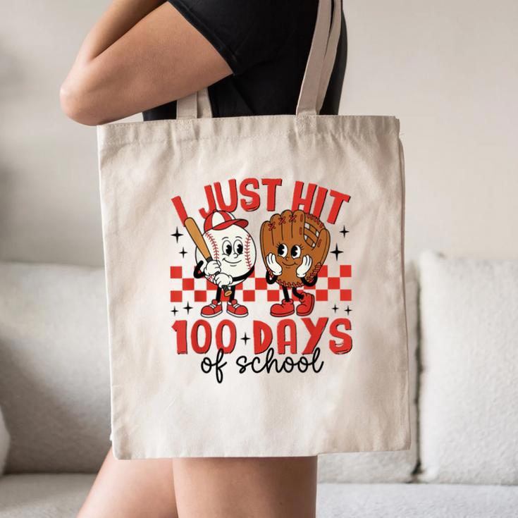 I Just Hit 100 Days Of School Baseball 100th Day Teacher Kid Canvas Tote Bag I Just Hit 100 Days Of School Baseball 100th Day Teacher Kid Canvas Tote Bag